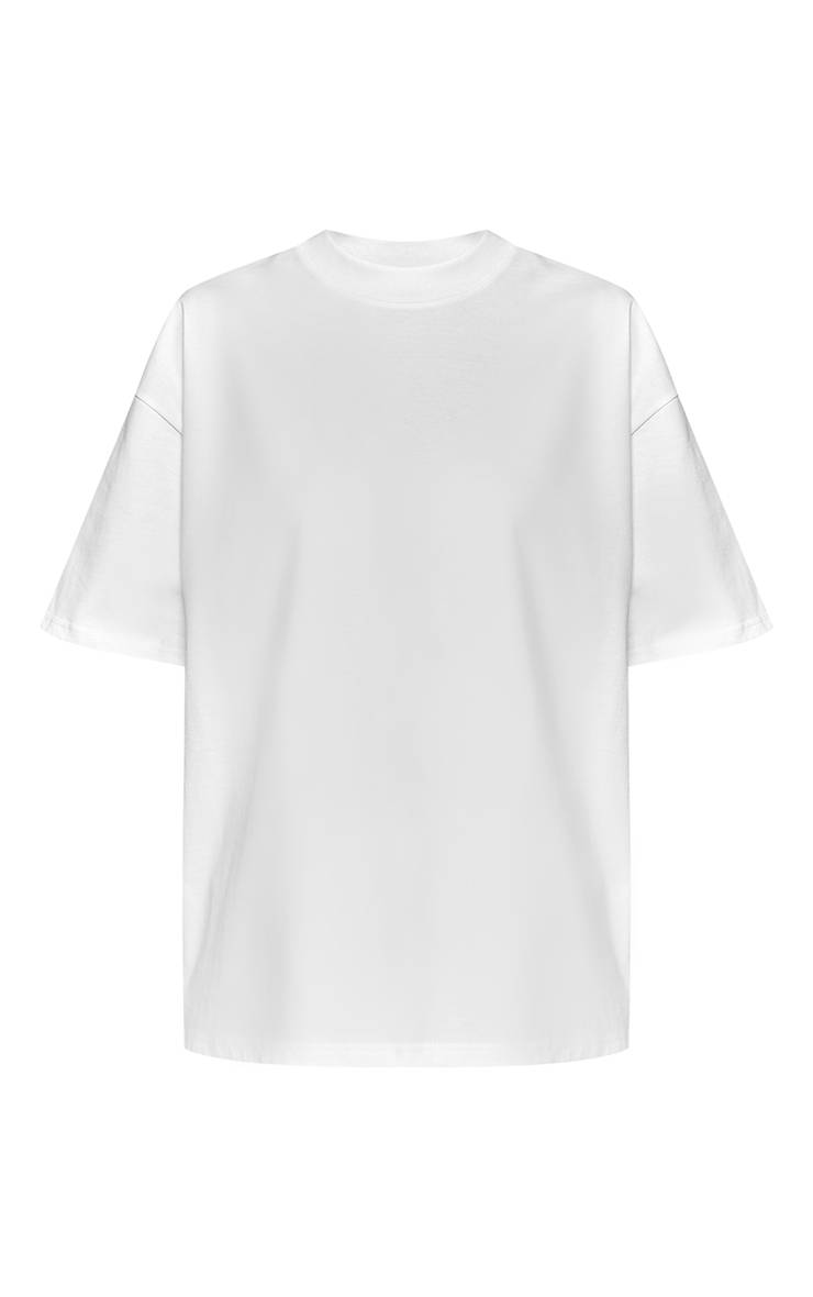 Blanc T-shirt Oversize En Coton Épais Avec Graphisme Bonjour