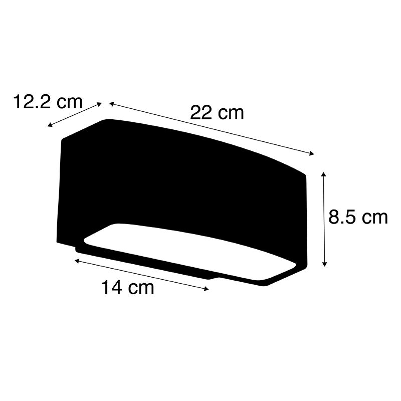 Moderne buitenwandlamp, zwart, IP44 - Latina