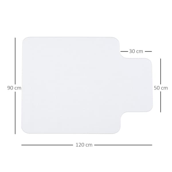 Stolmatte for harde gulv, 90 x 120 cm, sklisikre, transparente gulvmatter for å beskytte tre og fliser, for kontor og hjem