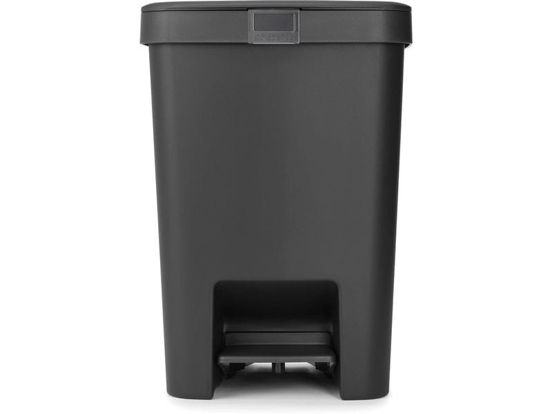 Brabantia Recyclingbehälter StepUp 25 l, Dunkelgrau Treteimer für Recycling Materialien
