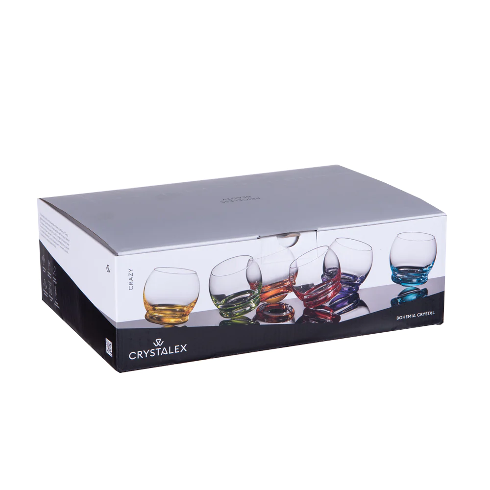Boîte de 6 Culbuto 390 ml avec fonds colorés assortis Table passion