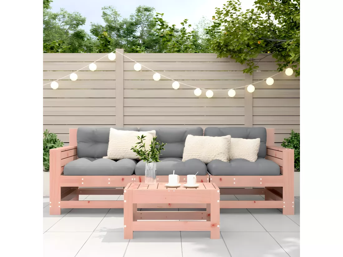 Repose-pied de jardin 62x30x32 cm bois massif de douglas