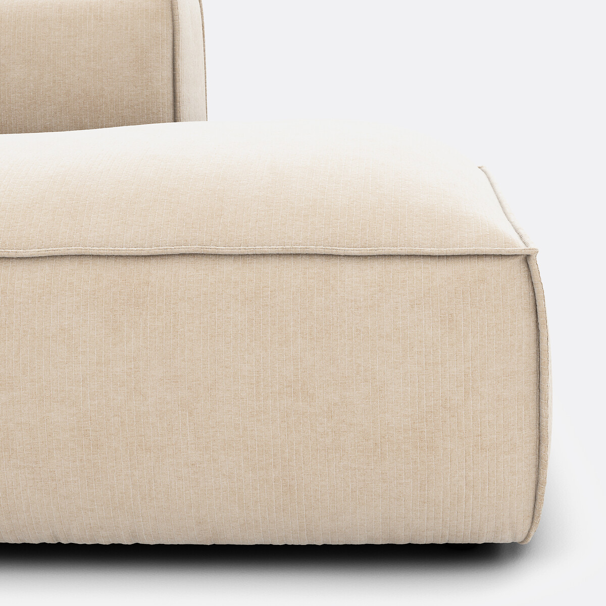 LA REDOUTE INTERIEURS<br>Sofá reto vintage de veludo cotelê de 4 peças Seven
