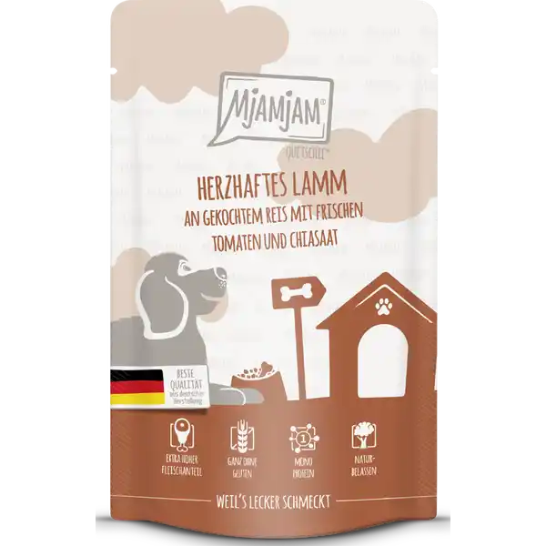 Quetschie - herzhaftes Lamm an gekochtem Reis mit frischen Tomaten und Chiasaat