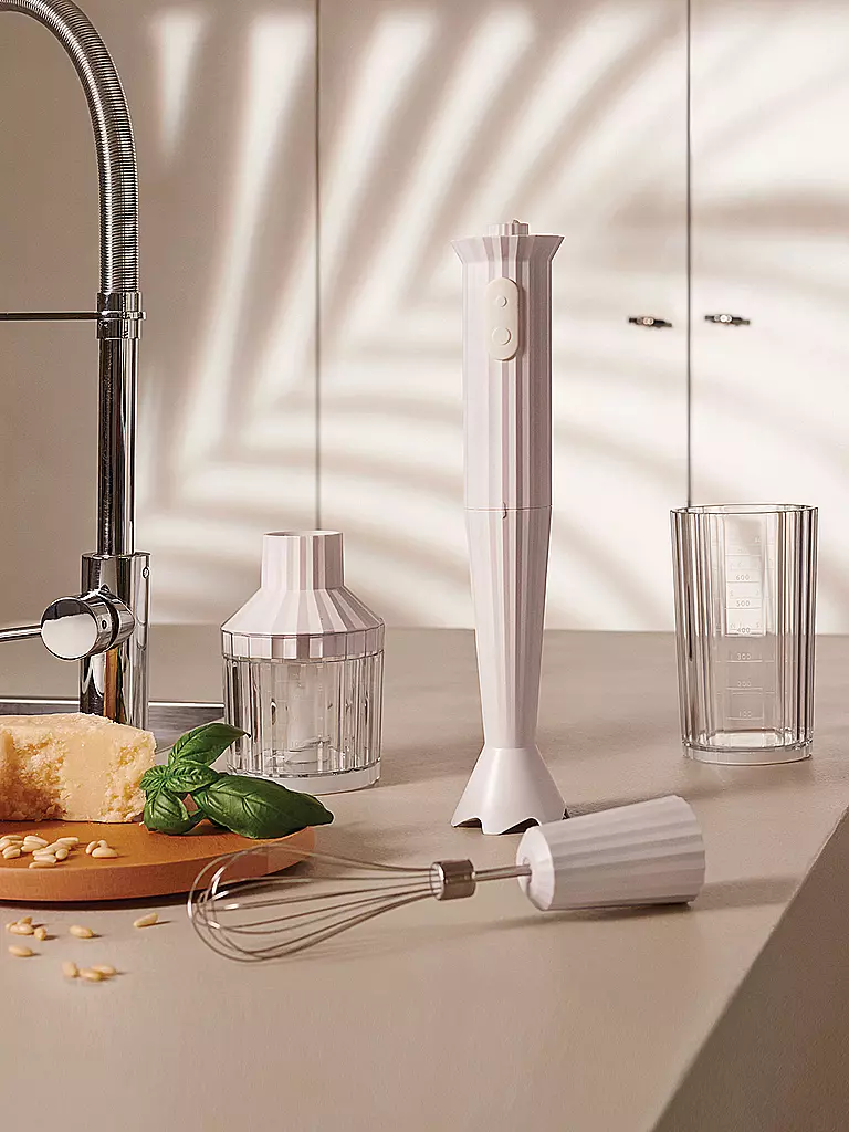 ALESSI Stabmixer Set PLISSE 5tlg  TH. Harz/Weiss weiss