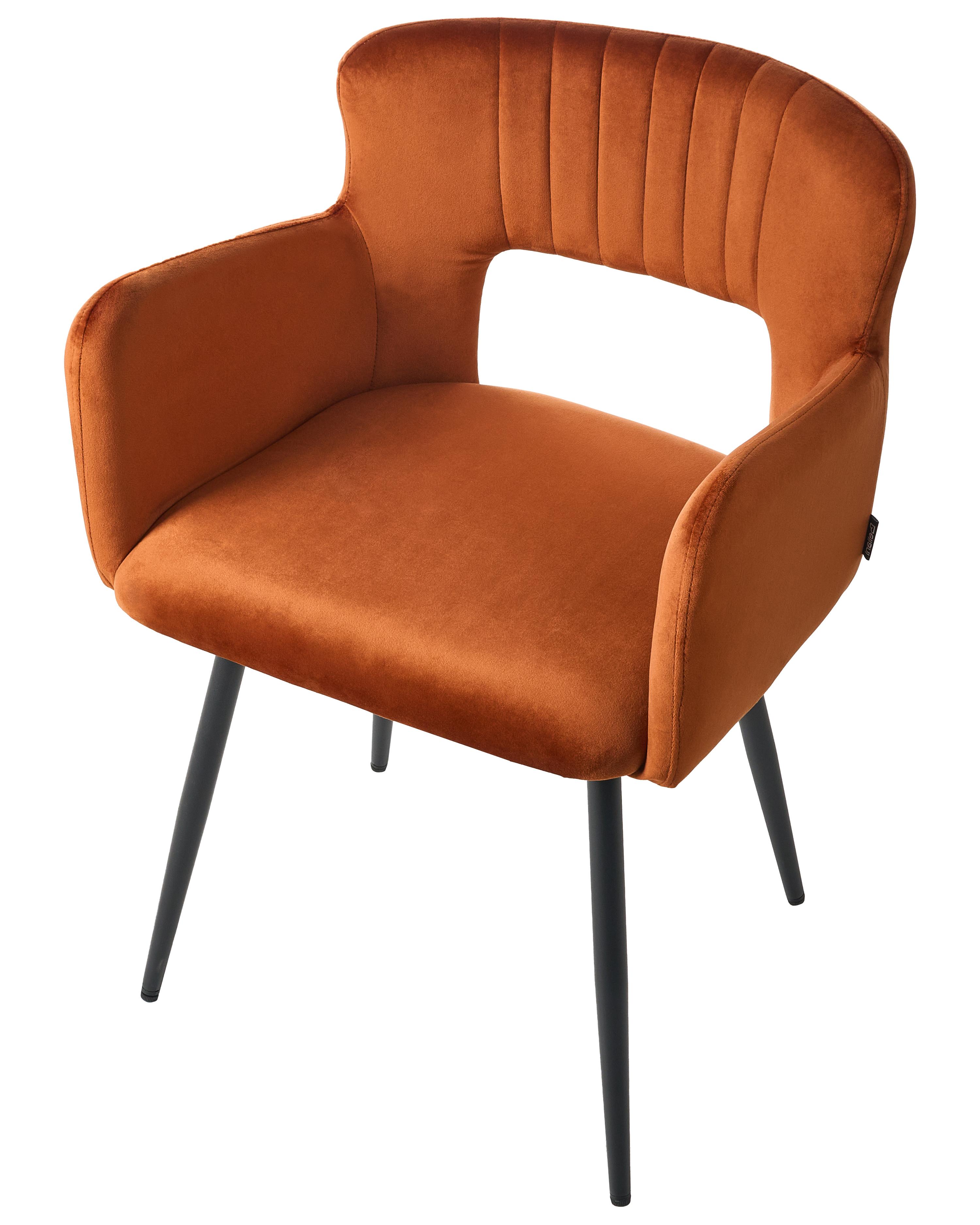 Set van 2 eetkamerstoelen SANILAC Fluweel Oranje