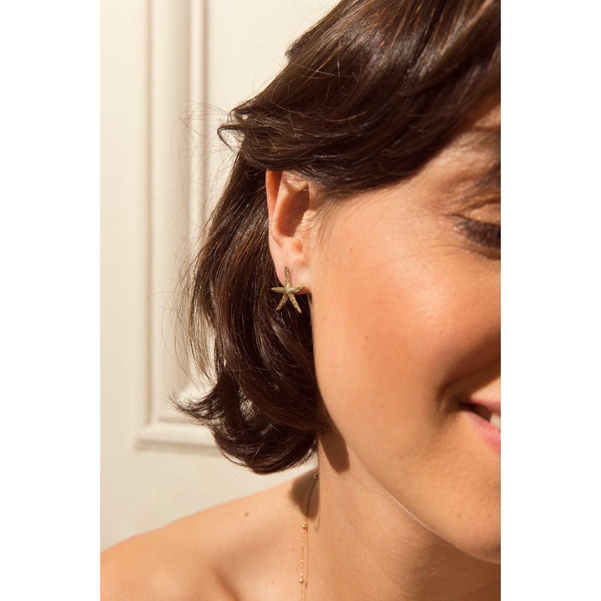boucles d'oreilles puces étoiles  doré à l'or fin - CLÉIA