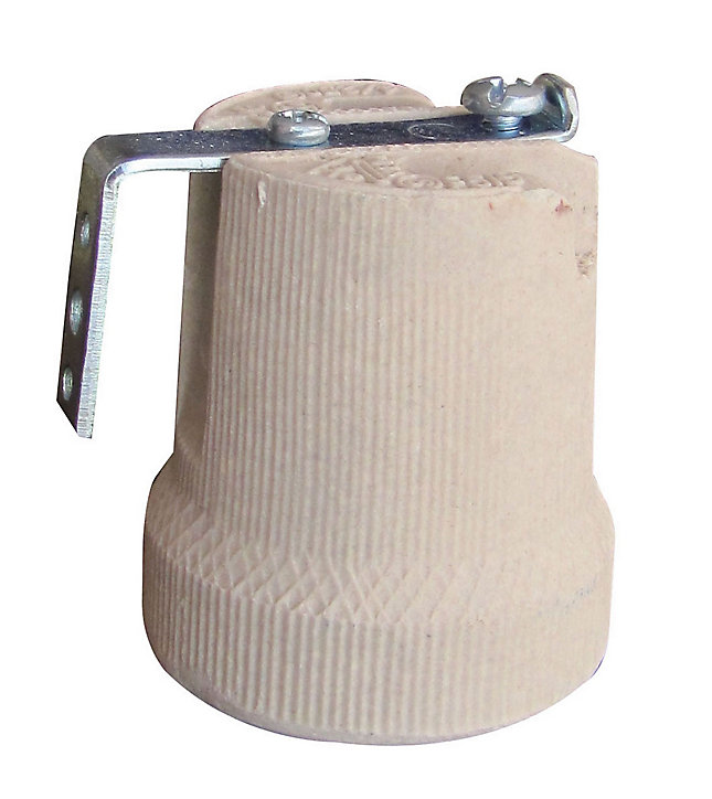 Douille E27 + équerre Tibelec porcelaine