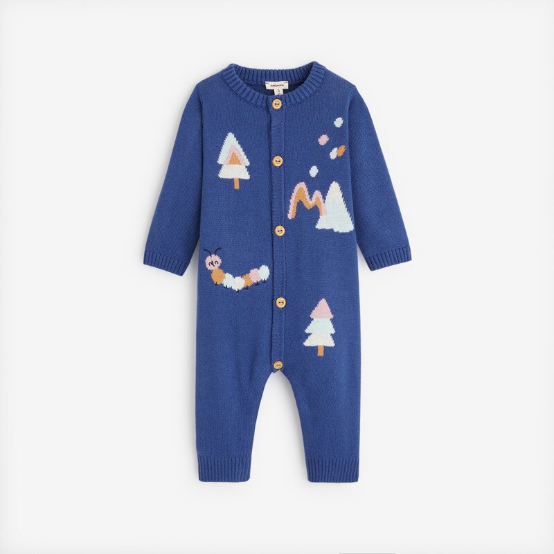 Combinaison bébé mixte bleu marine en tricot Catimini Bleu