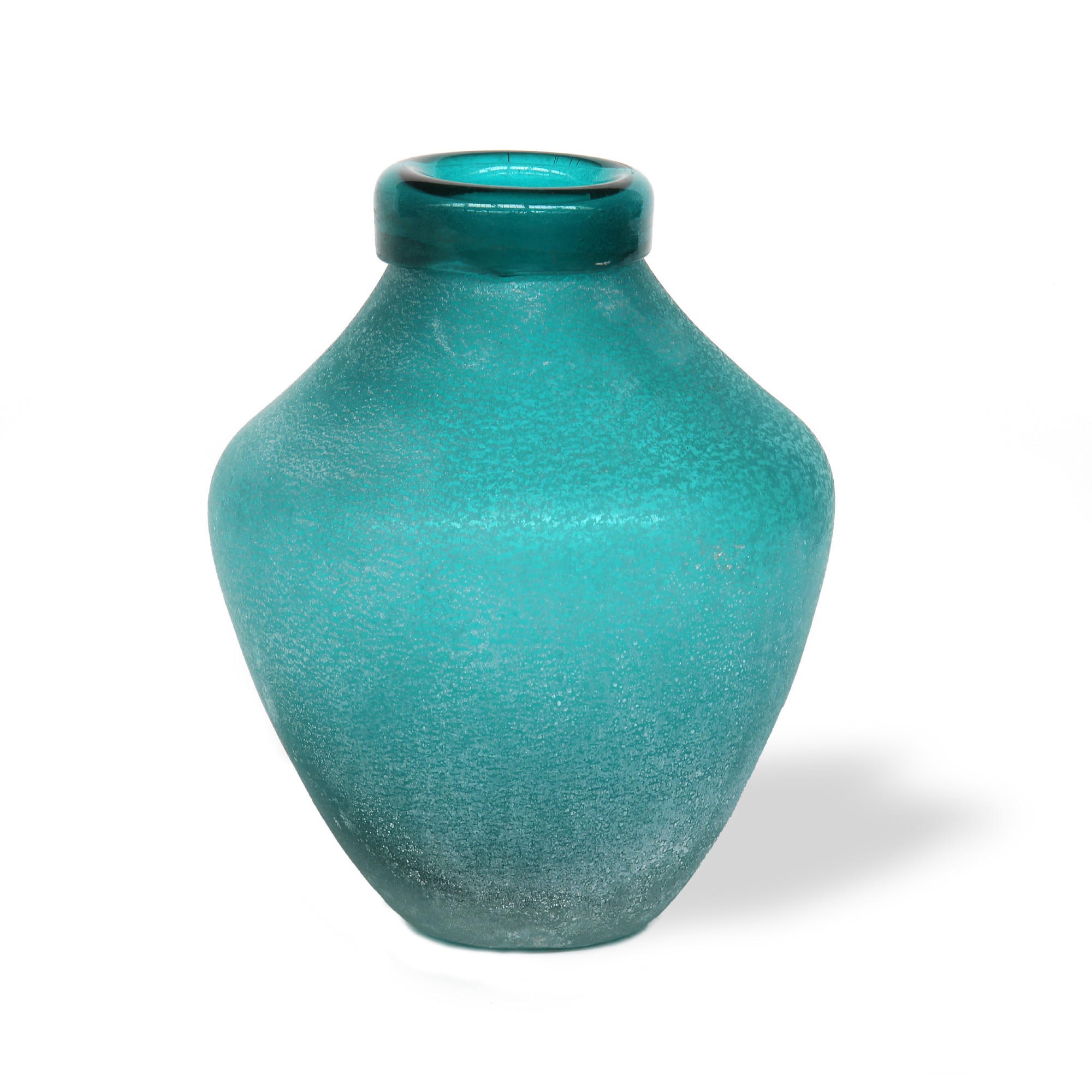 Glasflasche 'Limar', blau, Ø 14 cm, H 18 cm von fischer's lagerhaus