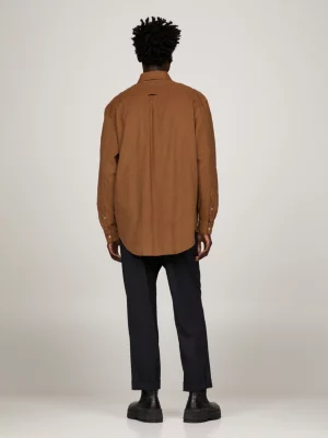 Camisa de veludo cotelê texturizado de corte regular