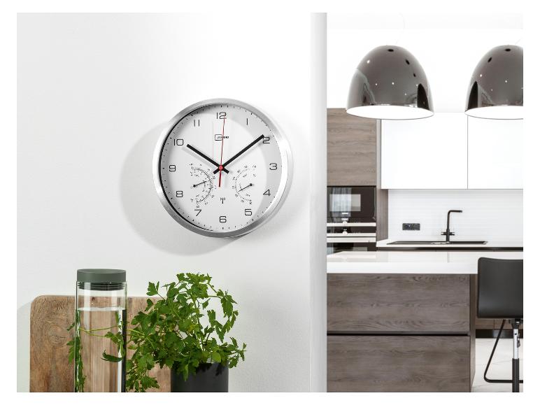 Wandklok met thermometer en hygrometer