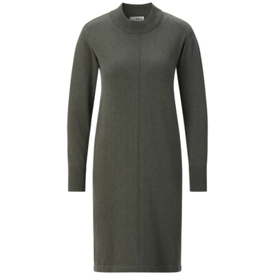 Damen-Strickkleid Baumwolle, Salbeigrün