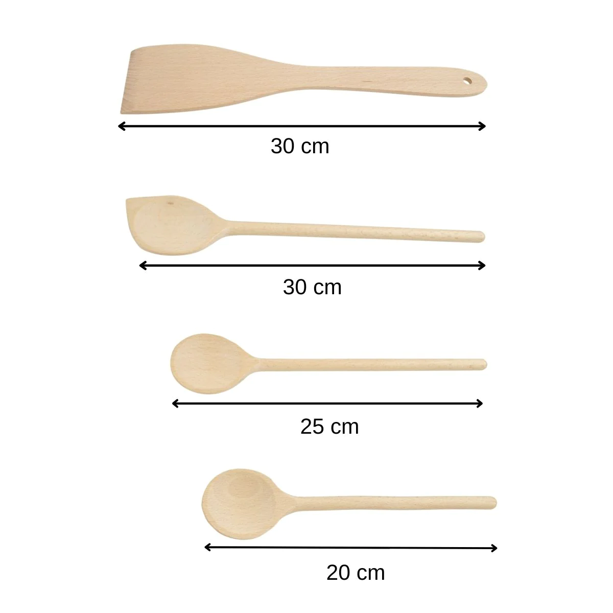Set de 4 ustensiles de cuisine en bois FSC Eco Friendly Fackelmann