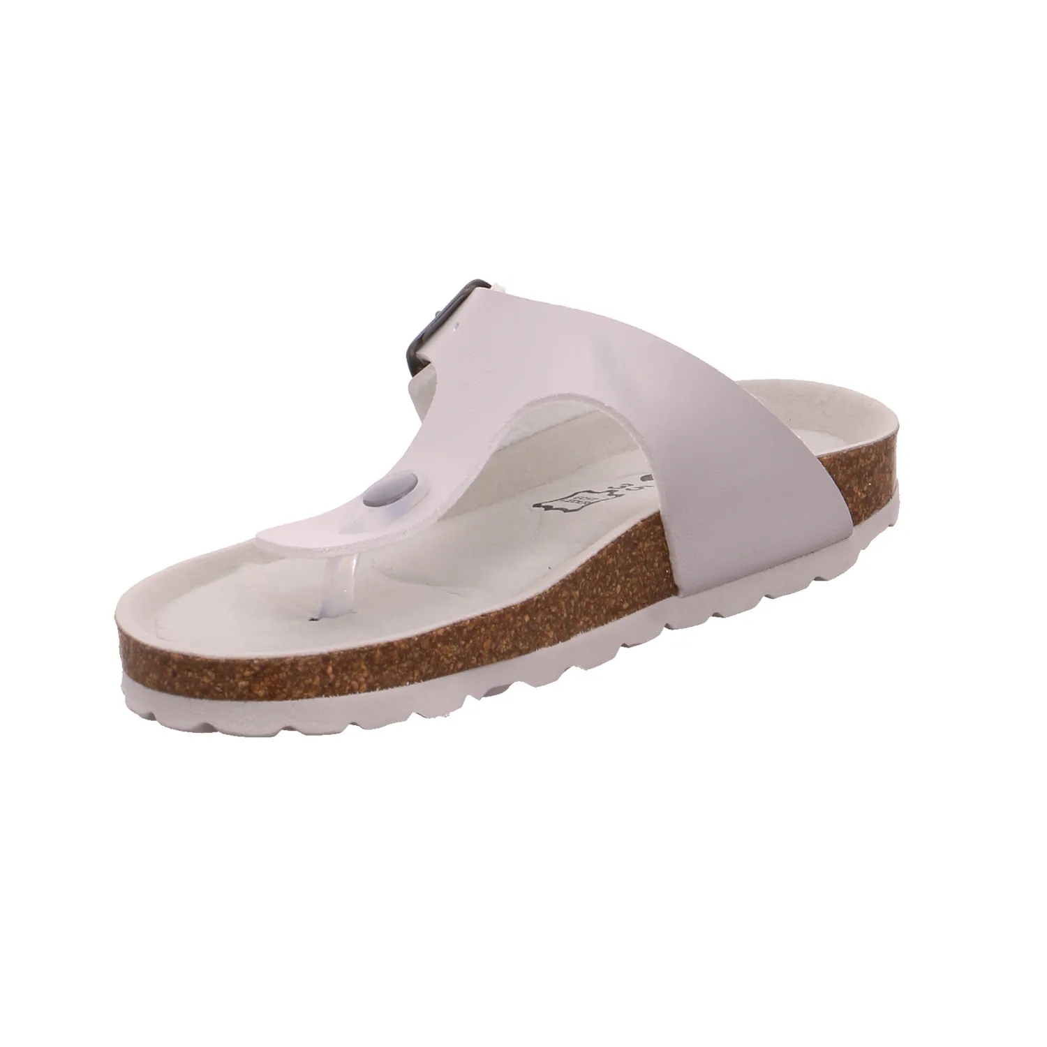 BIOLife Kinder-Zoccoli /Flip Flops Offwhite Lederimitat  Zehentrenner