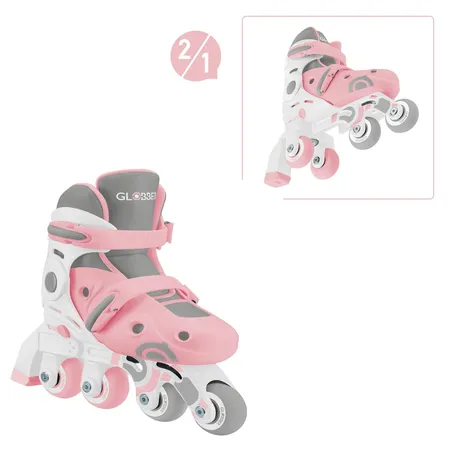 Authentic Sports Globber Learning Skates SKATES 2in1 pastellrosa, Gr. 30-33