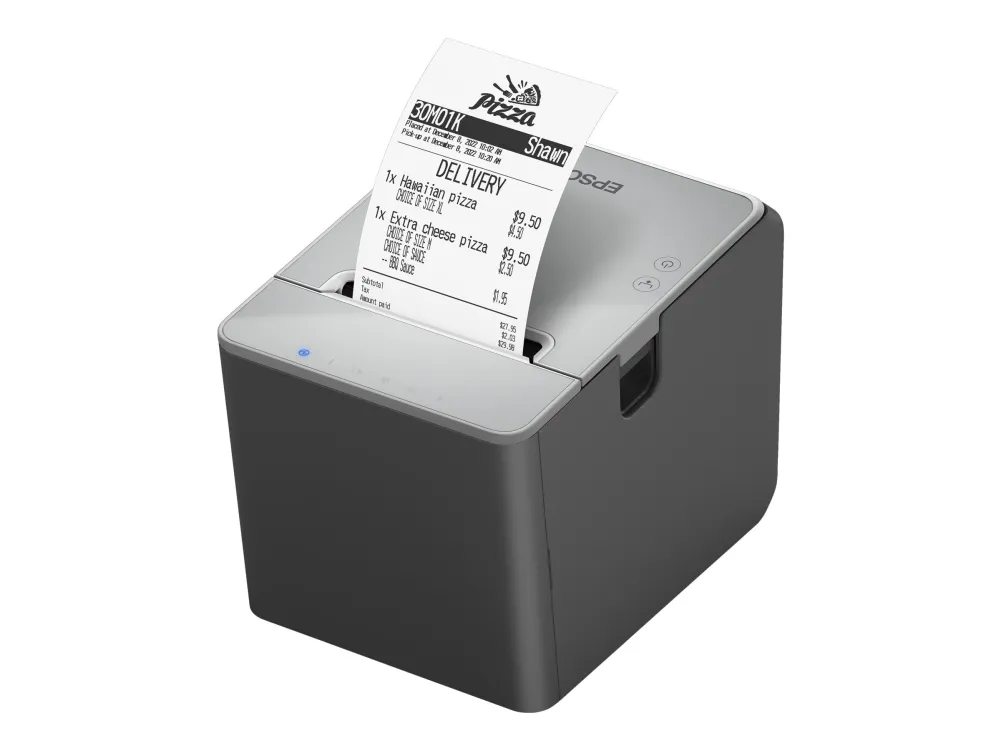 Epson TM L100 (111) - Kvitteringsprinter - termisk linje - Rulle (8 cm) - 203 x 203 dpi - op til 170 mm/sek. - USB 2.0, USB 2.0 vært, Gigabit LAN - sort