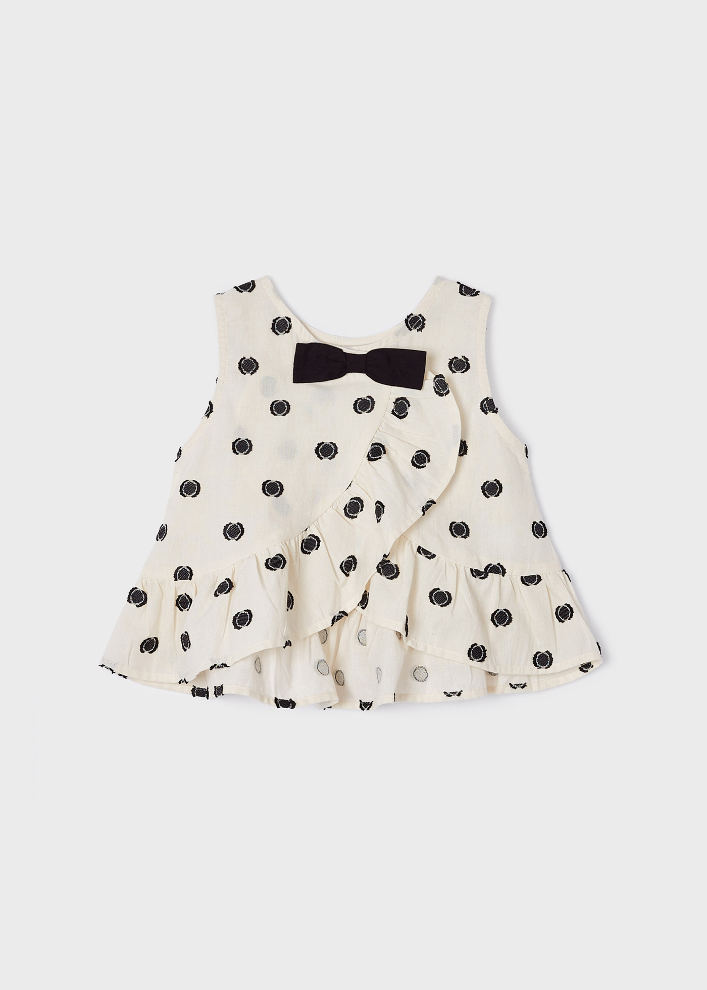 Blusa de algodão estampada sem mangas para meninas