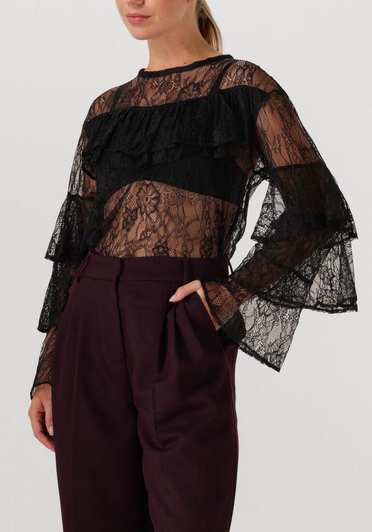 zwarte alix the label blouses ruffle lace top
