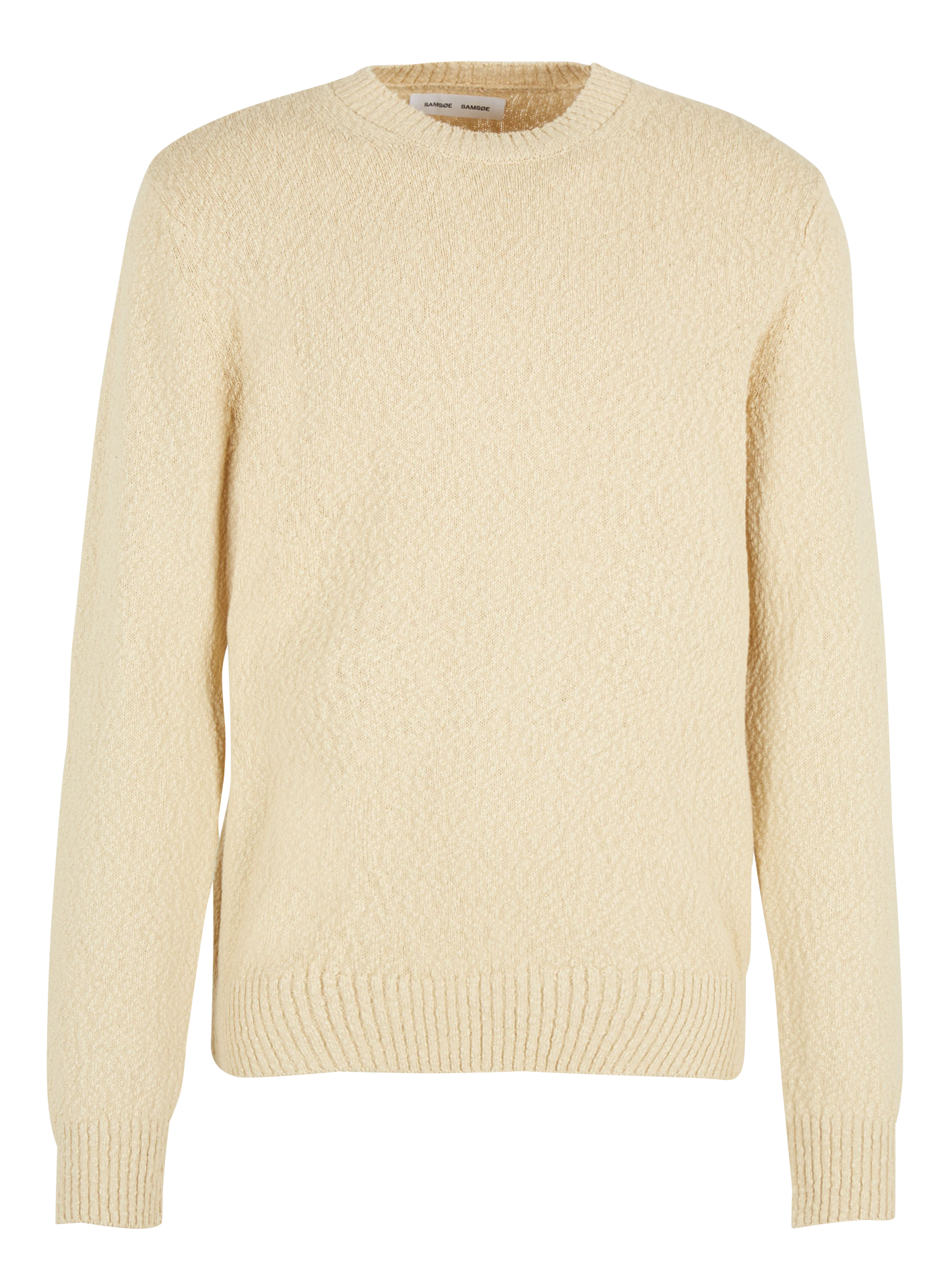 RAY - Pull col rond en coton biologique | Beige