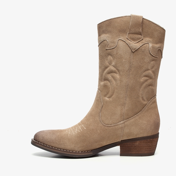 TwoDay suede dames western laarzen bruin