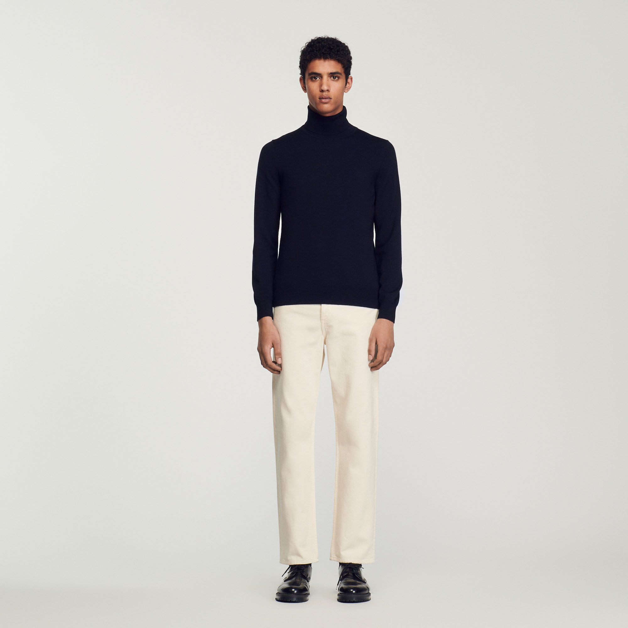 Pull á col roule en laine Homme