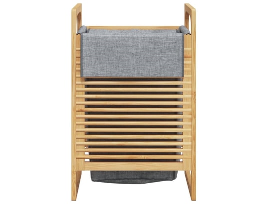 VIDAXL - Panier à linge avec sac gris 32x30x36,5 cm bambou