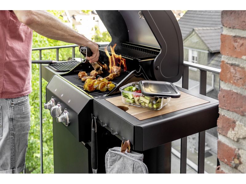 Wenko Grillzange BBQ 45 cm, Schwarz/Silber Zange für Grillgut