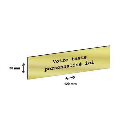 Plaque boîte à lettres personnalisée avec votre texte - 120 x 30 mm - dorée - adhésivée prête à poser