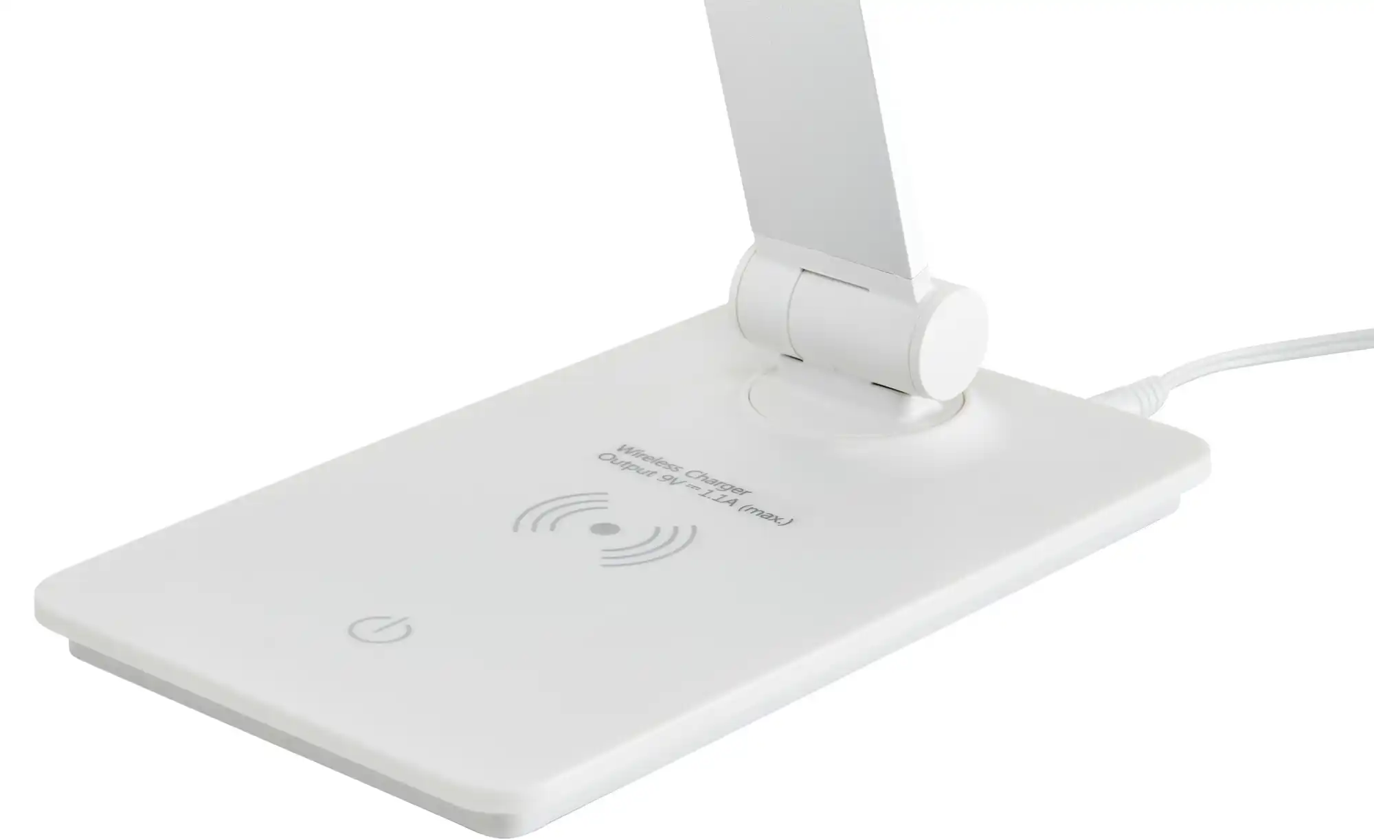 KHG LED-Tischleuchte, weiß mit Qi-Charger