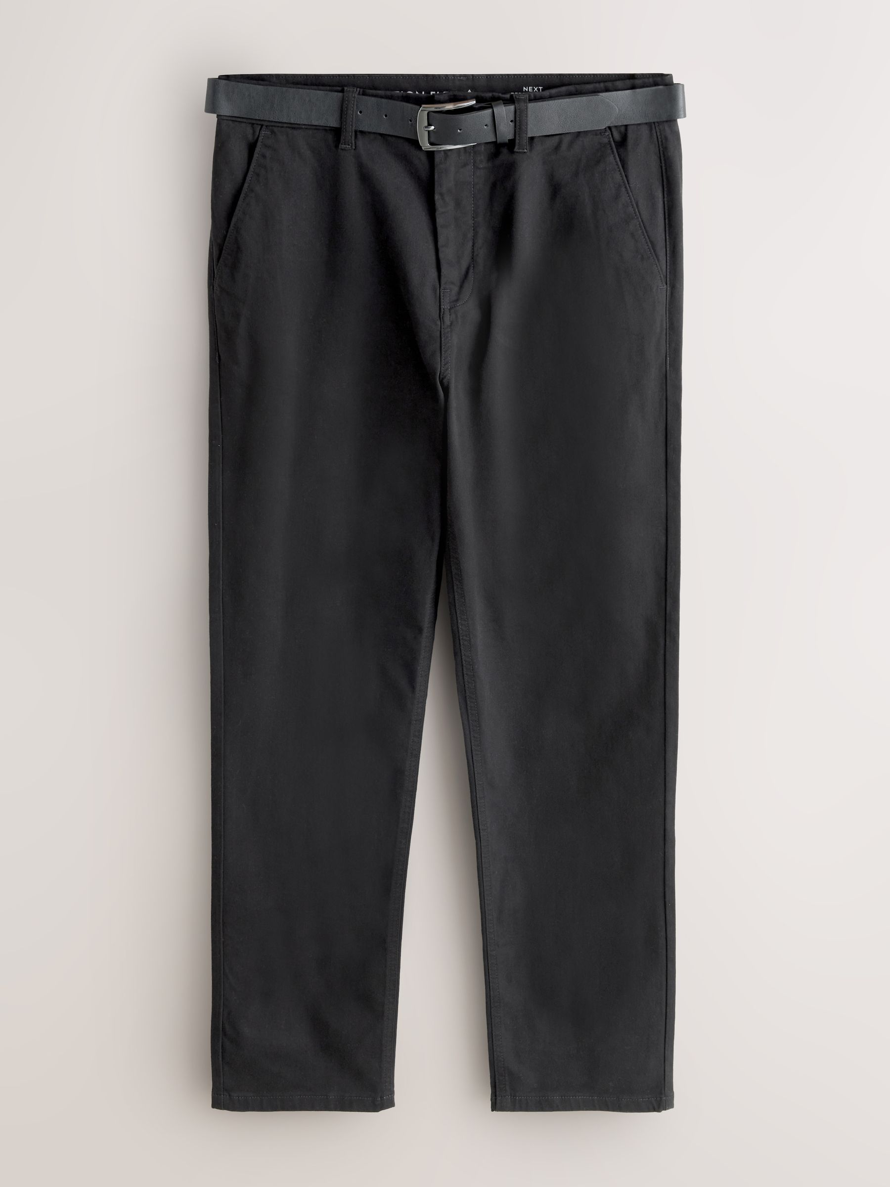 Zwart - Motionflex Chinos Trousers With Belt