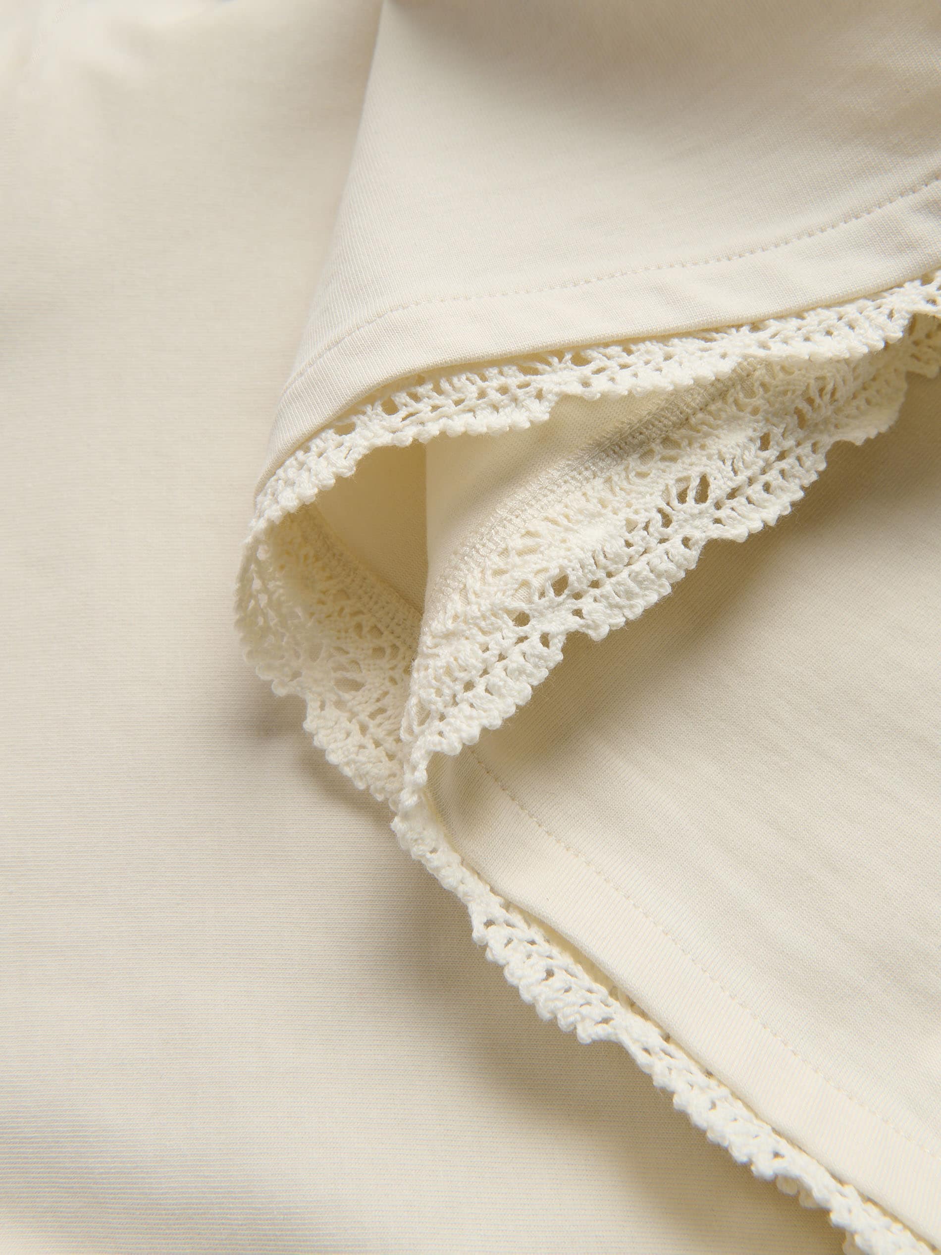 Baumwoll-Langarmshirt mit Spitze