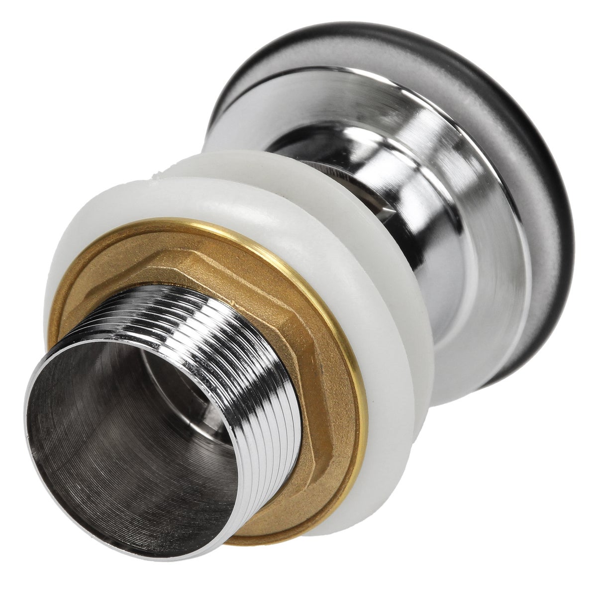 ML-Design Universele afvoerfitting voor wastafels en wastafels met overloop, keramische afdekking zwart roestvrij staal, 1 1/4 inch, pop-upklep, afvoerplug voor wastafel met afdichtingen