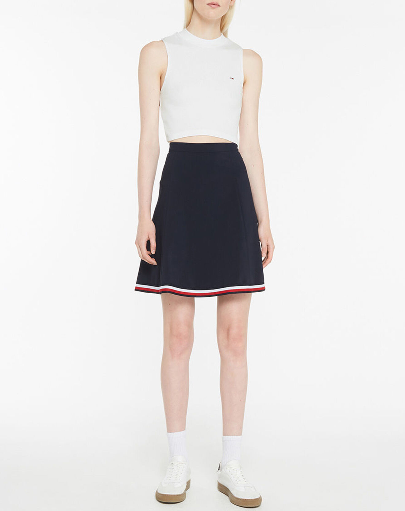 Tommy Jeans Top court Rib Tank blanc