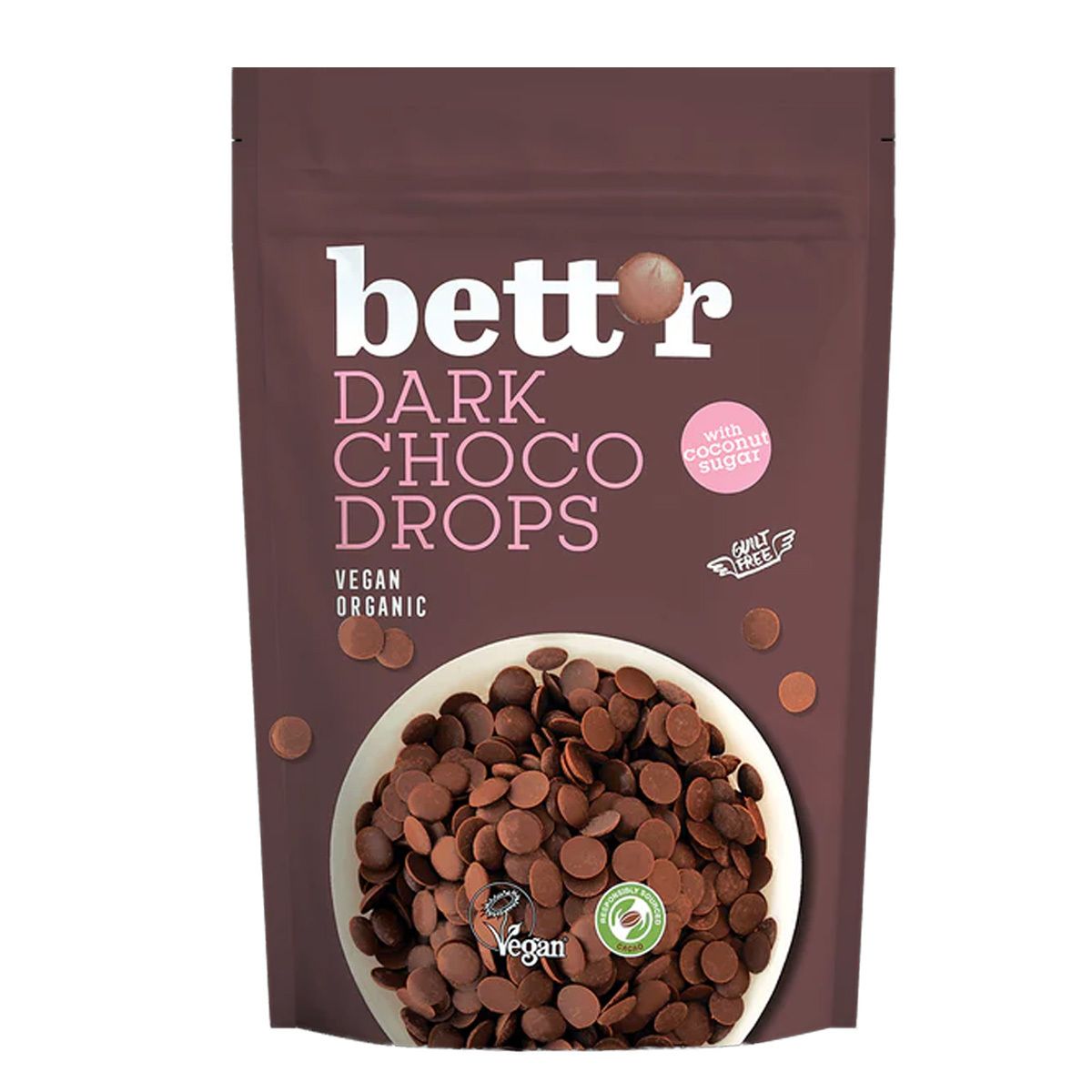 Bett´r Dark Choco Drops Ø - 200 g.