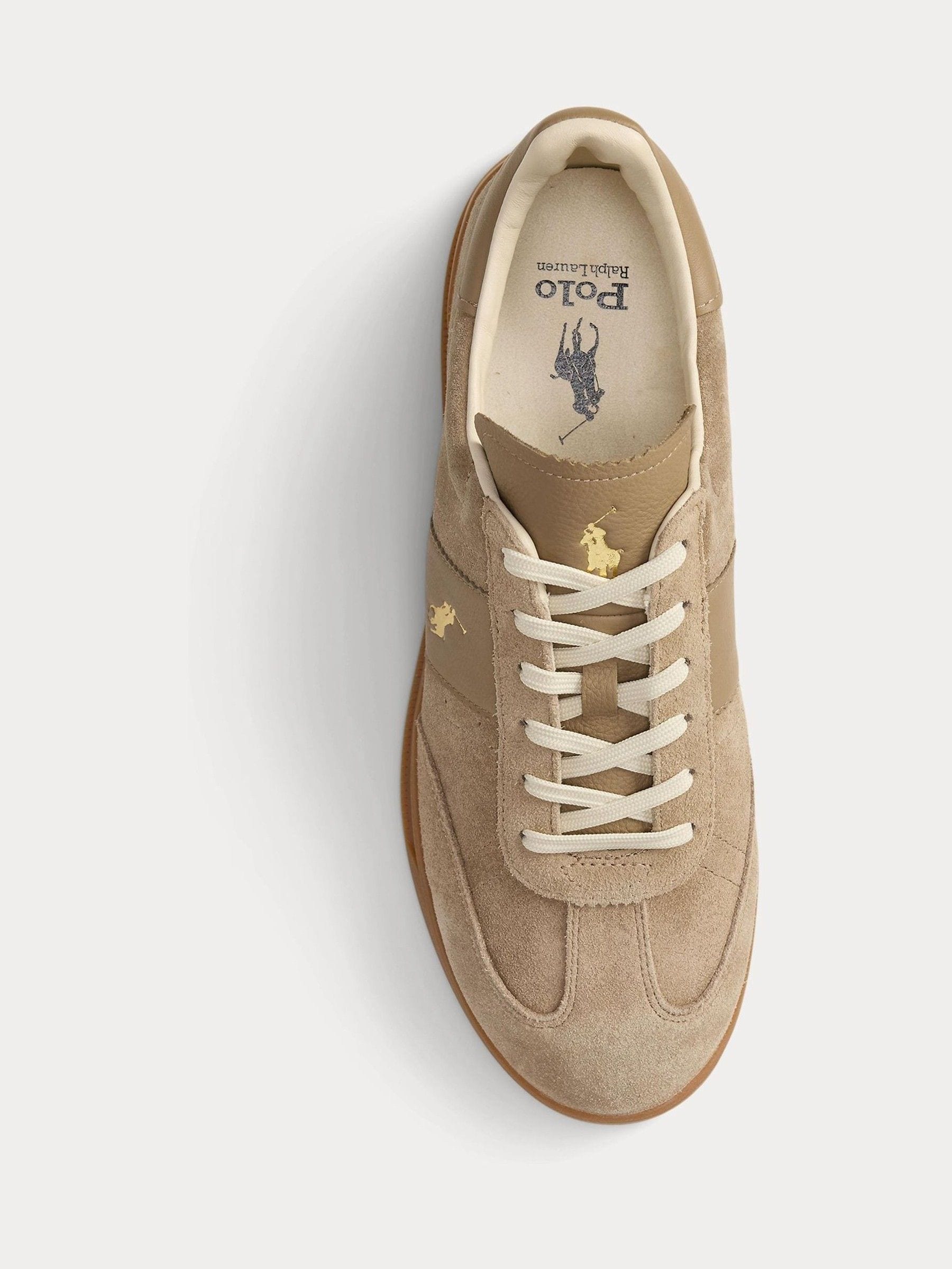 Bruin - Polo Ralph Lauren Hertitage Aera suède mix sneakers
