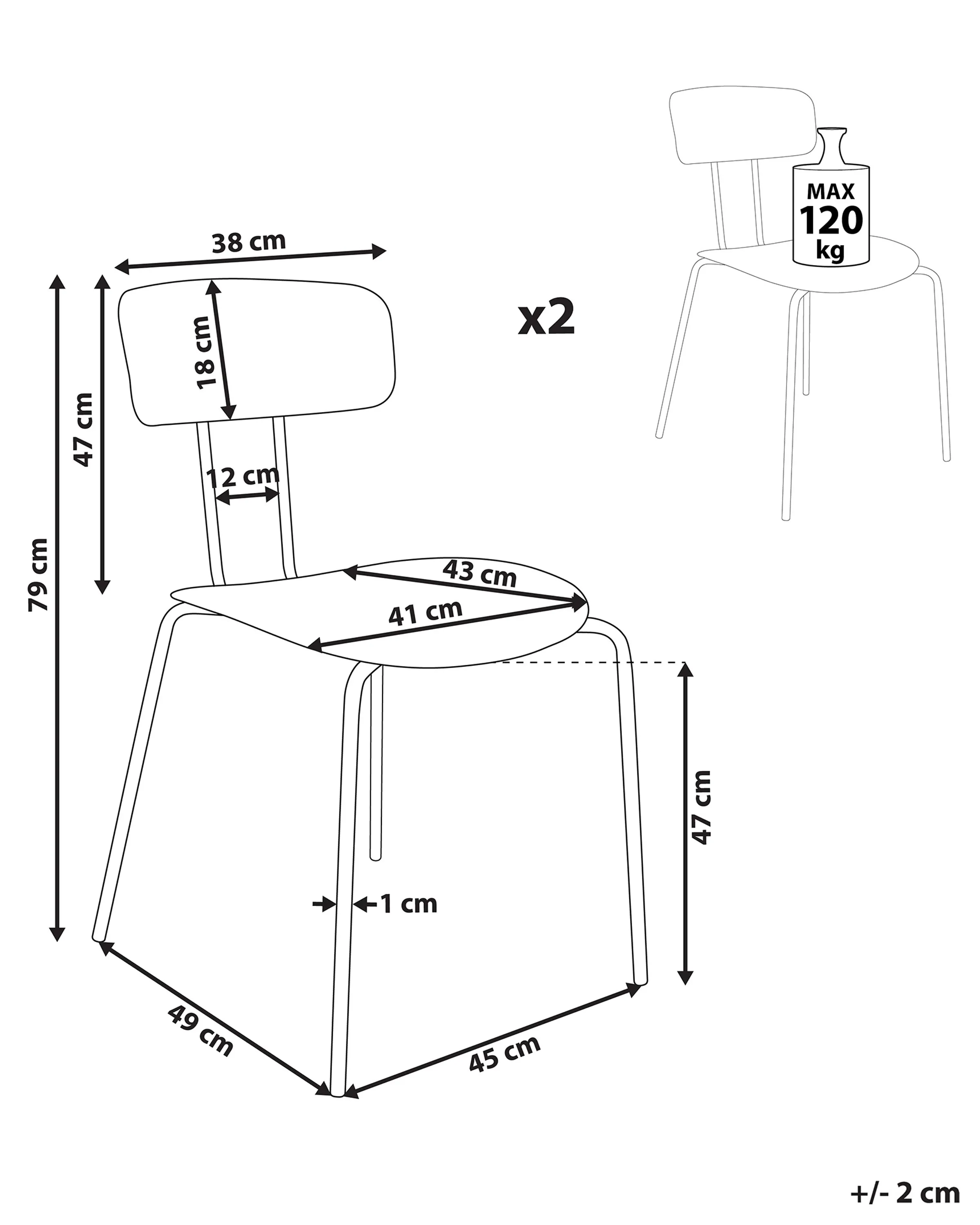 Set van 2 eetkamerstoelen SIBLEY Groen
