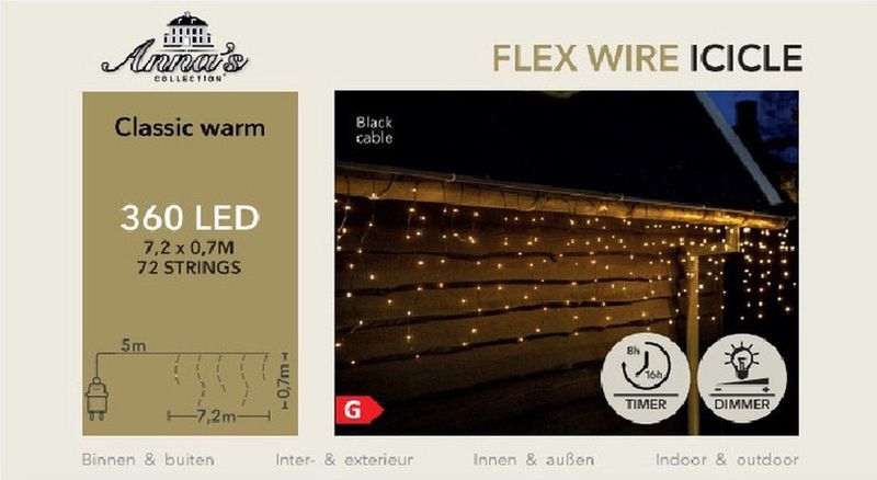 Anna's Collection Ijspegelverlichting - 360 LED - Warm Wit