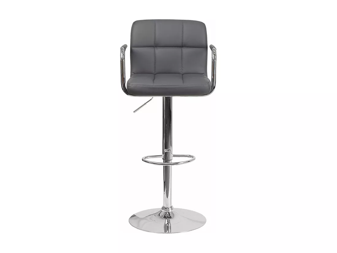 Lot de 2 tabourets de bar gris avec accoudoirs MIKE - HAPPY GARDEN