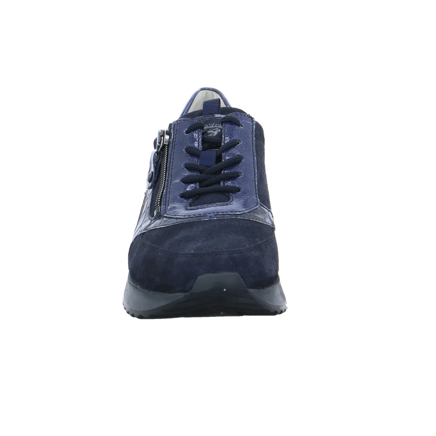 WALDLÄUFER Comfort-Schnürer Blau Leder  mit Wechselfussbett