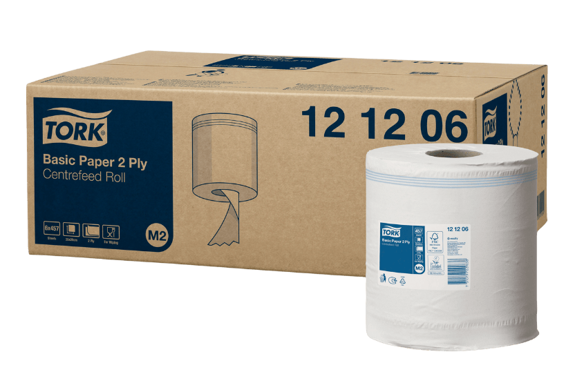 Tork® M2 Basic Centerfeed Poetspapier Multifunctioneel papier 6x160m W