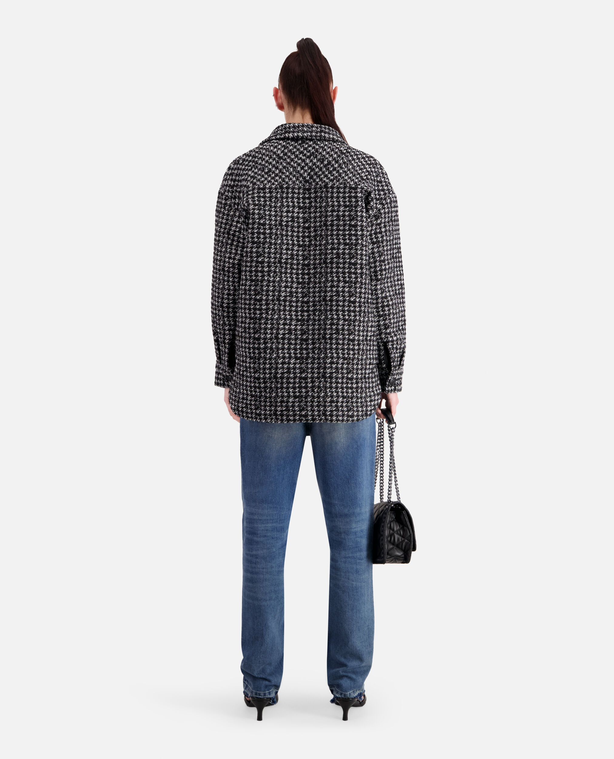 Black tweed overshirt jacket