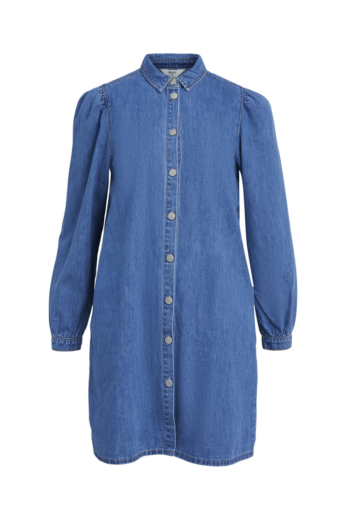 Vestido jeans com babados - Azul