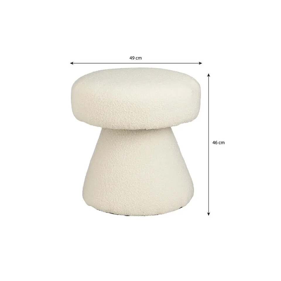 Mica Decorations Poef - H46 x Ø49 cm - Off White