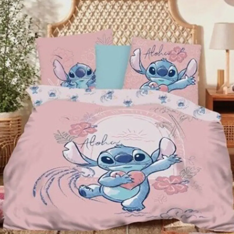 Disney Lilo & Stitch Dekbedovertrek Heart - Eenpersoons - 140 x 200 - Katoen