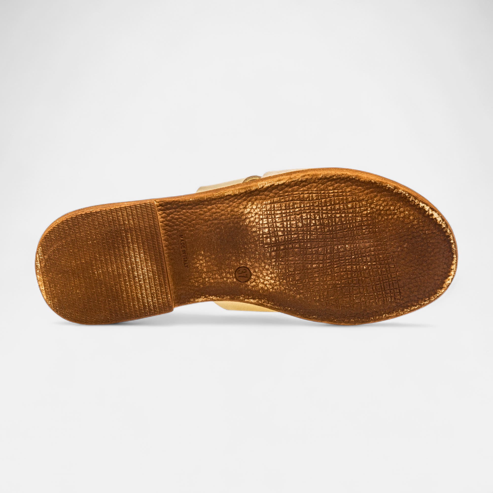 Mules Femme en cuir or