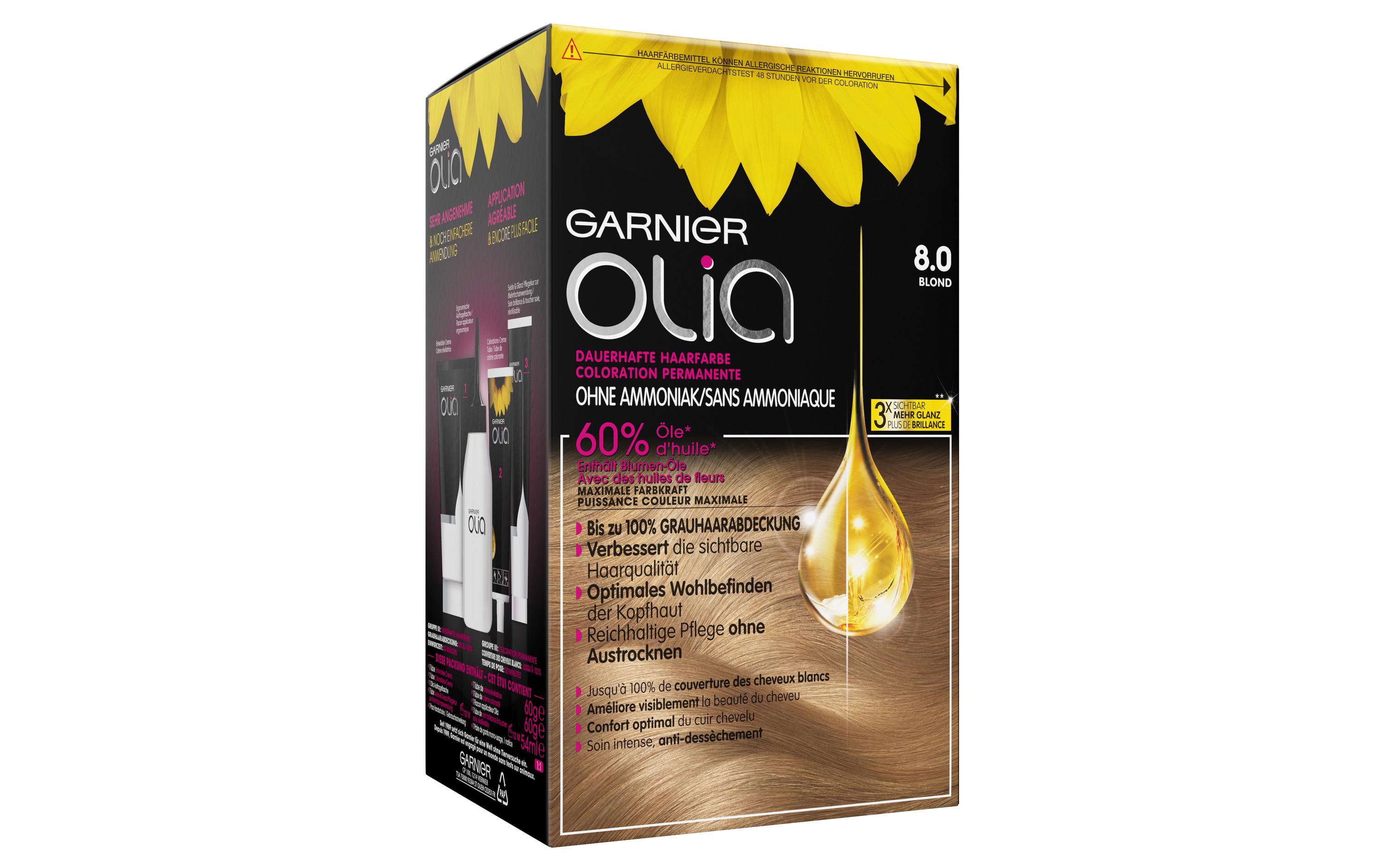 Haarcoloration Olia 8.0 BlondDauerhafte Haarfarbe ohne Ammoniak