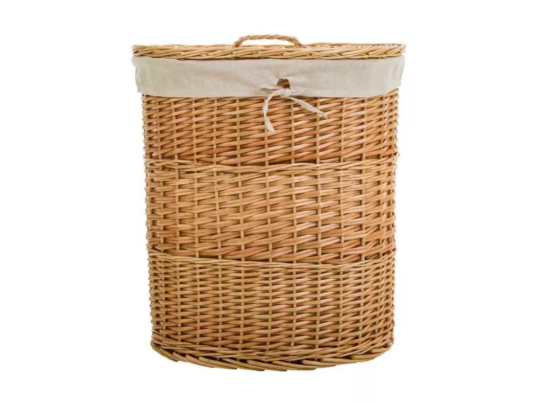 Ensemble de 3 paniers en osier marron doublés