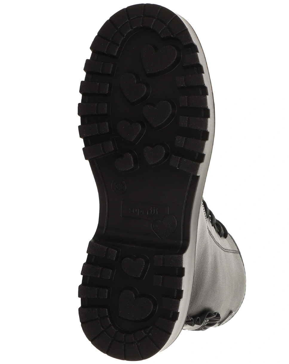 Schnür-Stiefel ABBY mit Reißverschluss in schwarz