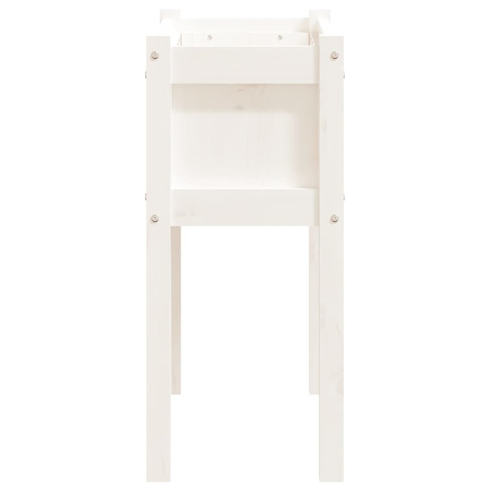 Jardinières 2 pcs avec pieds blanc bois de pin massif